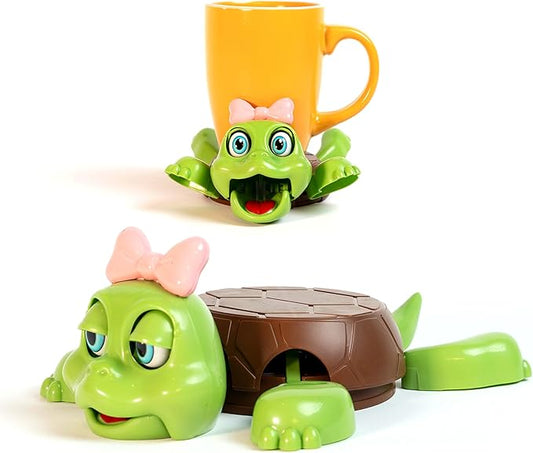 Funny Turtle Coaster, Cute Turtle with Pink Bow & Funny Face Expression,Turtle Cup Holder, Coaster for Desk & Home Decor, Gag Gift for Tortoise Lovers