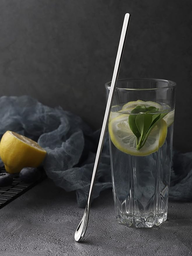 Stainless Steel Cocktail Stir Sticks with Long Handle of 6 Pieces for Coffee & Tea Drinks