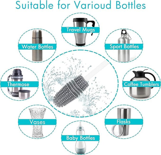 Straw Cleaner Brush Fit for Owala FreeSip 24oz/32oz/40oz,Long Handle Bottle Brush Compatible with Owala Water Bottle 24oz/32oz/40oz, Plus 3 in 1 Cup Lid Cleaning Brush Set for Most Water Bottles