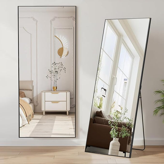 NEWBULIG Full Length Mirror, Upgraded Body Wall Mirrors with Shatter-Proof Glass, Floor Standing Mirror, Home Wall Decor