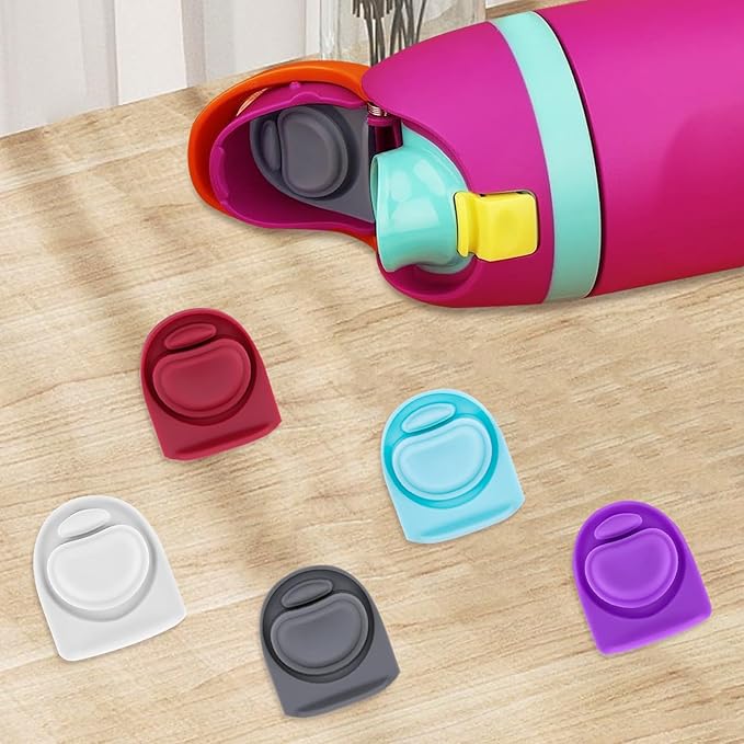 5 Pcs Replacement Seal Stopper Compatible with Owala FreeSip 16oz 32oz,Bottle Top Gasket Lid for Owala 16/19/24/32/40oz Seal Mouth Cap Silicone Stopper Parts Insert Accessories（5 colors 8）