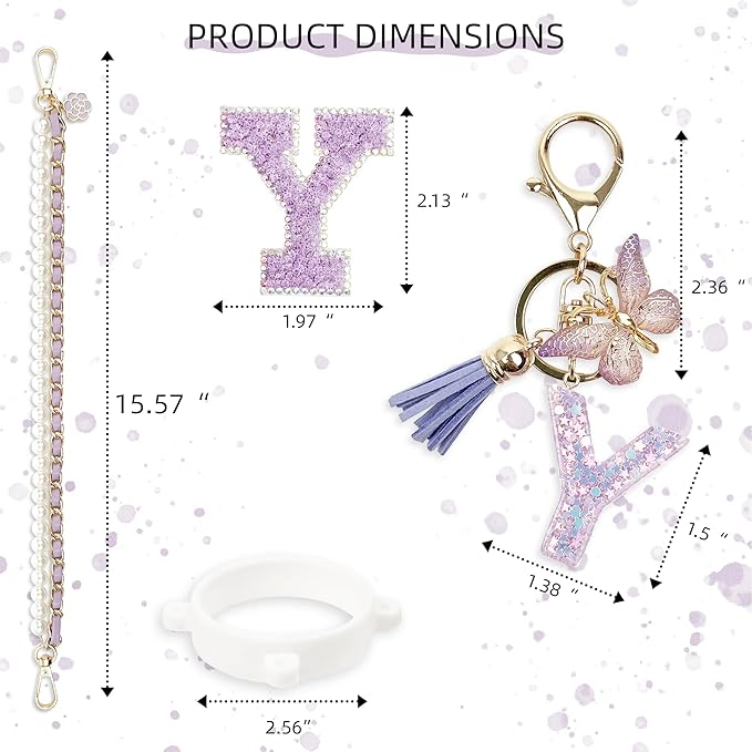 Letter Handle Strap Accessories with Cute Initial Charm Compatible with Owala Water Bottle 24oz 32oz 40oz Owala Kids