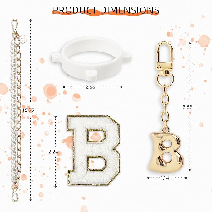 Letter Handle Strap Accessories with Cute Initial Charm Compatible with Owala Water Bottle 24oz 32oz 40oz Owala Kids