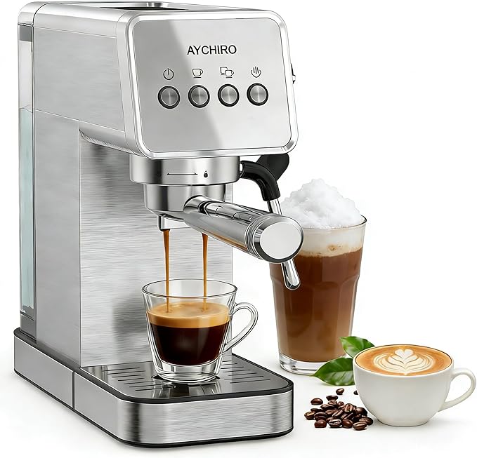 20 Bar Espresso Machine, Professional Espresso Machine with Milk Frother, Compact Espresso Maker for Cappuccino and Latte, Removable Water Tank and Drip Tray