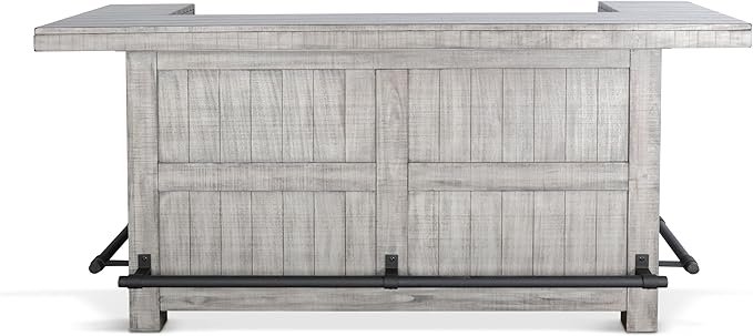 80 - Inch Alpine Bar Cabinet, 3-Tier Home Bar Cabinet (Alpine Grey Finish)