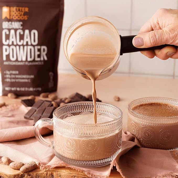 BetterBody Foods Organic Cacao Powder, Unsweetened, Rich Chocolate Flavor, Non-GMO, Gluten-Free, 32 Ounce, 2 lb bag