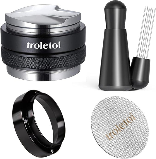 54mm Espresso Accessories Kit – Coffee Distributor & Tamper Leveler, WDT Tool, Dosing Funnel and Puck Screen, Fits Breville 54mm Espresso Machines, Barista Espresso Machine Accessories