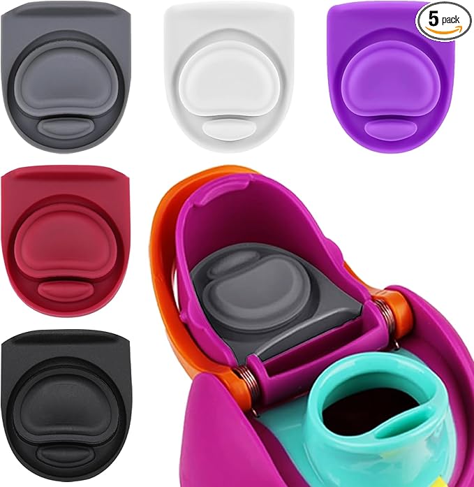 Rubber Seal Replacement Stopper Compatible with Owala Freesip16/19/24/32/40oz Spout Lid,5 Pcs Water Bottle Gasket Silicone Cap Insert Gasket Stopper Replacement Parts Accessories (5 Colors 1)