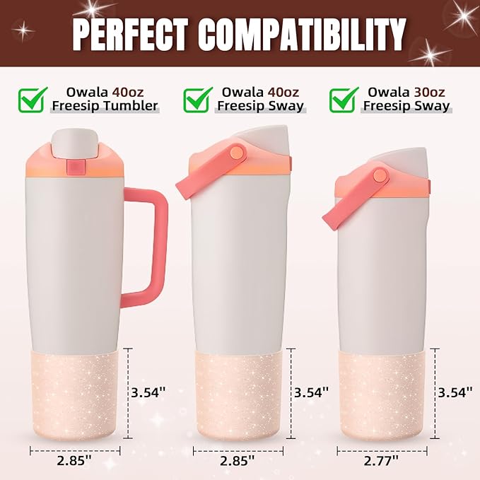 Silicone Higher Boot Compatible with Owala 30oz & 40oz FreeSip Sway Bottles & Tumblers, Large Protection Anti-Slip Bottom Cover Sleeve for Freesip Sway Tumbler and Bottle