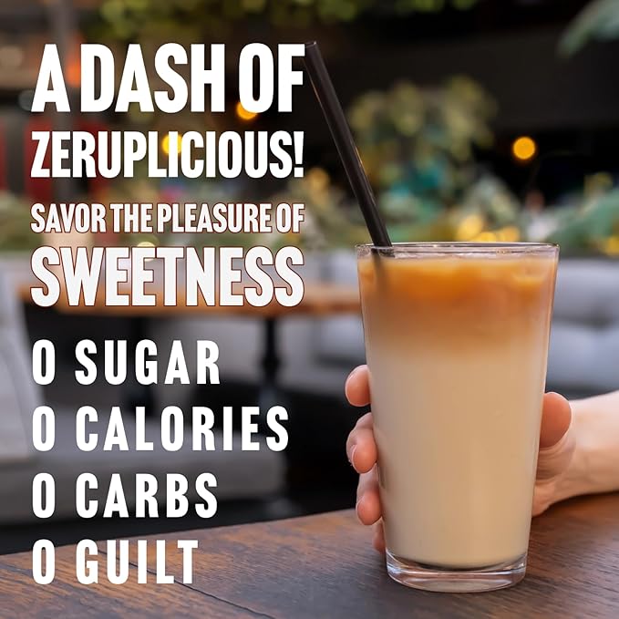 Zerup Zero Sugar Coffeehouse Pack of 4 (Cane Sugar, Cararmel, Hazelnut, Vanilla), Sugar-Free Coffee Barista Syrup, Zero Calories and Sugar, Keto Friendly, Ideal for Lattes, Cappuccinos, Espresso, Americano, Indulgent Taste 33.8 Oz (1L)