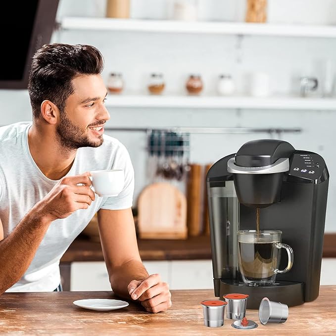 Reusable K Cups coffee pods for Keurig 1.0 and 2.0:Stainless Steel Refillable K Cups- Reusable K Cups for Keurig Coffee Machine SUS 304‌ Non-BPA(1 pack)