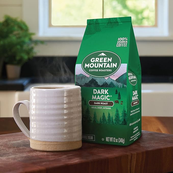 Green Mountain Coffee Roasters, Dark Magic, Whole Bean Coffee, Dark Roast, Bagged 12oz