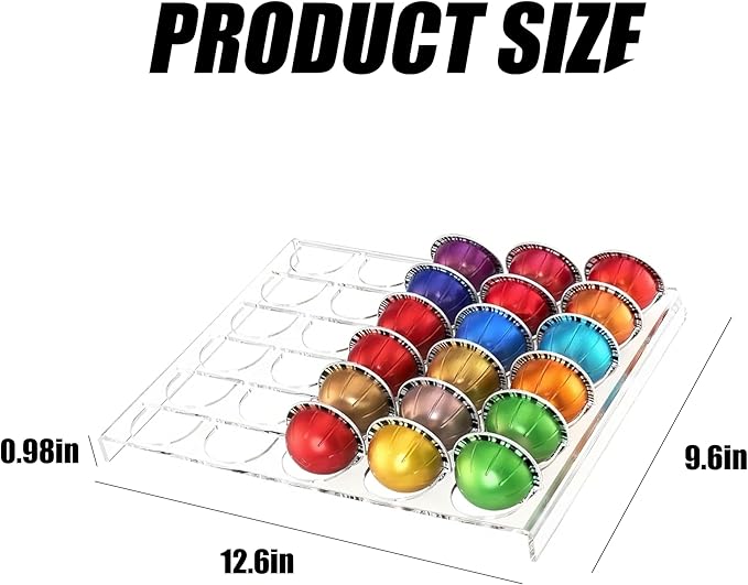 Coffee Pod Drawer Organizer, 30-Capsule Storage Tray，Keep Your Kitchen Drawer Neat with This Universal Coffee Pod Holder ， Perfect for Storing All Your Capsules.