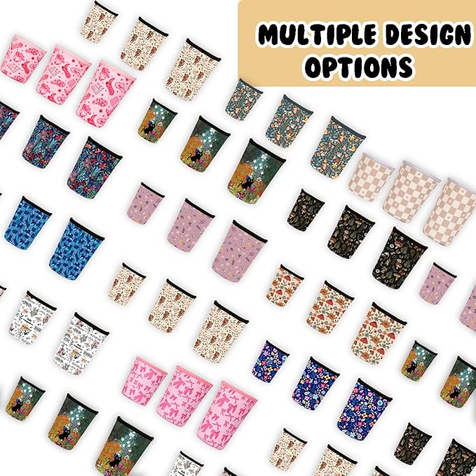 Reusable Insulated Neoprene Iced Coffee Cup Sleeve, Durable Drink Sleeve for Cold Beverages, Beverage Holder for Iced Coffee, Pink Cowgirl