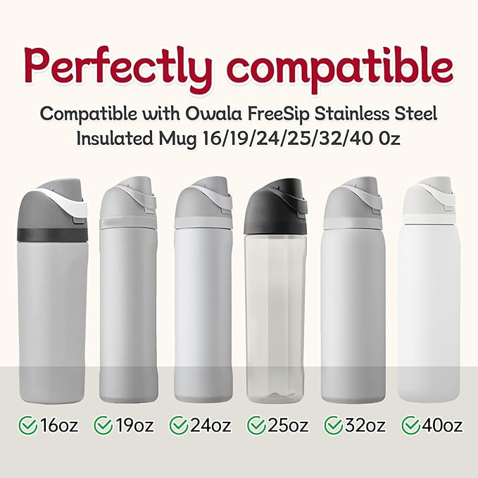 2 Sets Replacement Rubber Stopper and O Ring Gasket Compatible with Owala FreeSip 24oz 32oz,Water Bottle Lid Insert Cap Seal Parts for Owala 16/19/24/32/40oz Mouthpiece Accessories B2S2