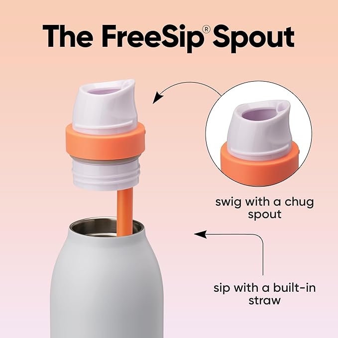 Owala FreeSip Twist Insulated Stainless Steel Water Bottle with Straw for Sports and Travel, BPA-Free, 24-oz, Beach House