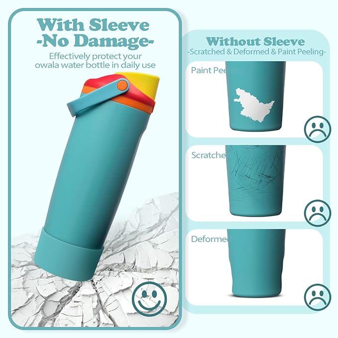 Silicone Boot for Owala 30oz & 40oz FreeSip Sway Bottles & Tumblers - Non-Slip, Scratch-Resistant, Stability Enhancer, Available in 12 Colors (Summer sweetness)