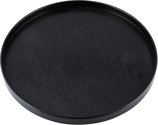 MDLUU Plastic Serving Tray, 13" Ottoman Tray, Round Butler Tray for Breakfast in Bed, Coffee Table Decor, Party