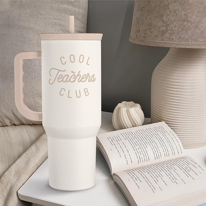 Teacher Appreciation Gift for Women – Stainless Steel Insulated Tumbler with Handle - Teachers Travel Coffee Mug Cup for Women Back to School Birthday Christmas, 40oz