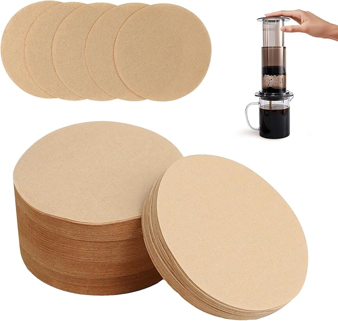Replacement Coffee Filters Clinuse 800 Count, Compatible with Aeropress Coffee and Espresso Makers, 2.5 Inch Unbleached Round Coffee Maker Filters Disposable Coffee Filter Paper, Tea Filters