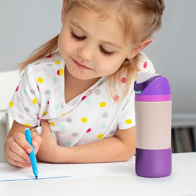 Silicone Water Bottle Boot for Owala 14/16oz, Anti-Slip Protective Sleeve Bottom Bumper Protector for Owala Kids 12 oz Tumbler, Flip 14 oz and FreeSip 16 oz Water Bottle (Glitter Rose Red)