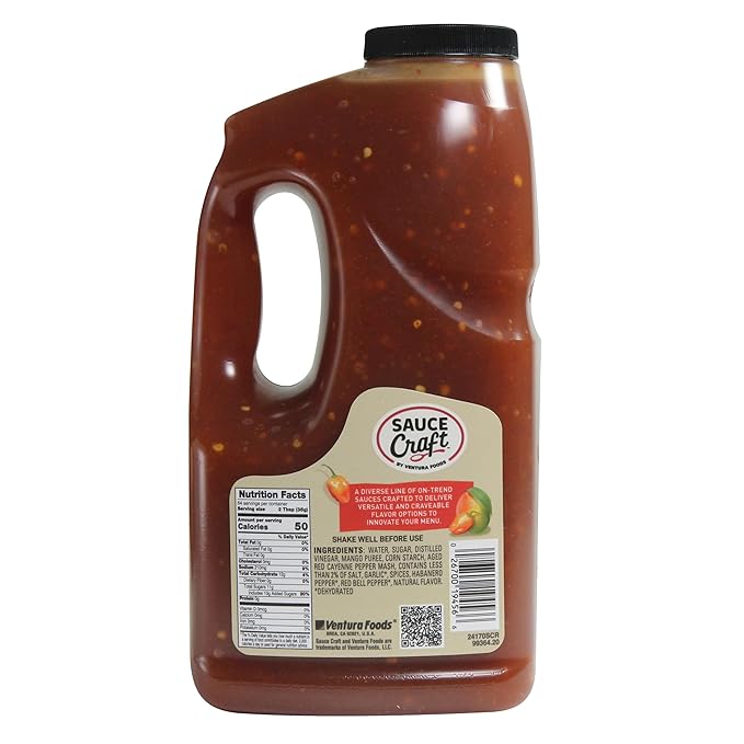 Sauce Craft Mango Habanero Sauce, Versatile Base for Creations, Glazes and Dips, Professional or Home Kitchens, 0.5 Gallon