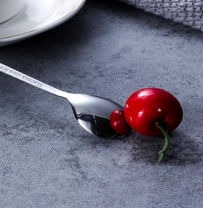 Stainless Steel Mini Coffee Espresso Spoon, Dessert Teaspoons Small Soup Spoons, Silver Cute Animals Coffee Spoon, 5 inch, Set of 4