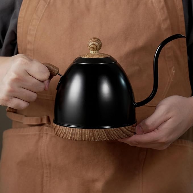 Electric Stainless Steel Gooseneck Kettle Temperature Control Variable For Coffee Tea Pour Over 1000 Watt Quick Heating,0.8QT,BPA free, dry-boil Protection, Touch Screen control 110VAC1000W US PLUG