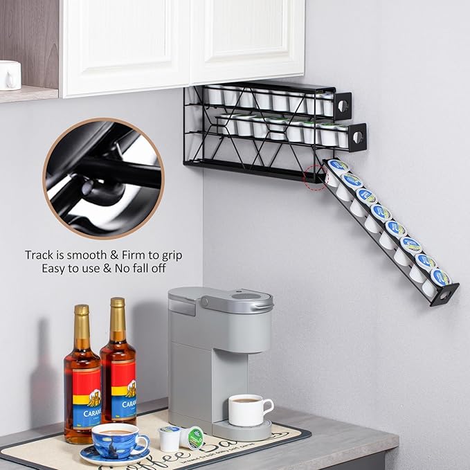 FlagShip K Cup Holder Drawer 3 Tier Coffee Pod Holder for K Pod Save Space Countertop Kitchen (24 Pods Capacity)