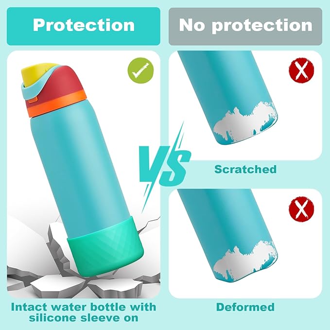 Silicone Boot for Owala Water Bottle 24 oz 32 oz 40 oz, Anti-Slip Protective Sleeve for FreeSip/Twist/Flip Stainless Steel Water Bottles Accessories
