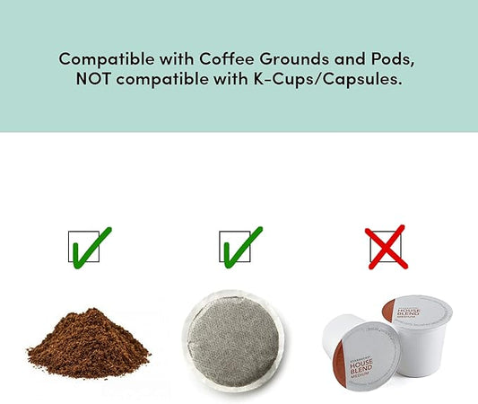 Elite Gourmet EHC113M Personal Single-Serve Compact Coffee Maker Brewer Includes 14Oz. Stainless Steel Interior Thermal Travel Mug,Compatible with Coffee Grounds,Reusable Filter,Mint,(Pack of 6)