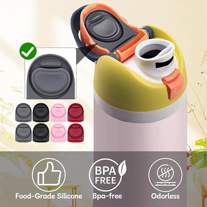 8 Pcs Replacement Rubber Seal Stopper Compatible with Owala FreeSip 32oz,Bottle Top Gasket Lid for Owala 16/19/24/32/40oz Seal Mouth Cap Silicone Stopper Parts Insert Accessories（4 colors 6