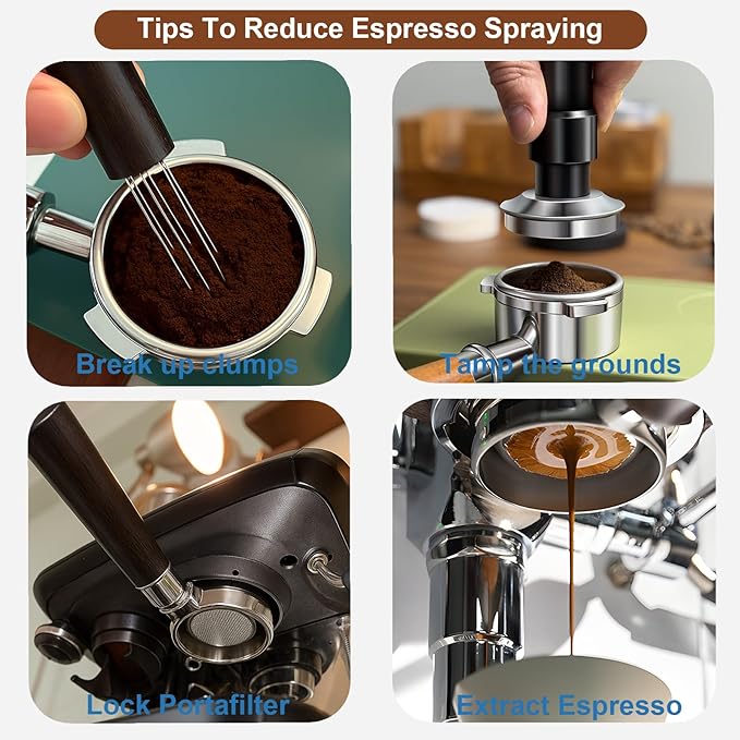 51mm Bottomless Portafilter 3 Ears with Puck Screen & WDT Tool, Stainless Steel Filter Basket, Compatible with Delonghi Dedica EC680/685/885, SMEG ECF01 & EUPA Espresso Machines