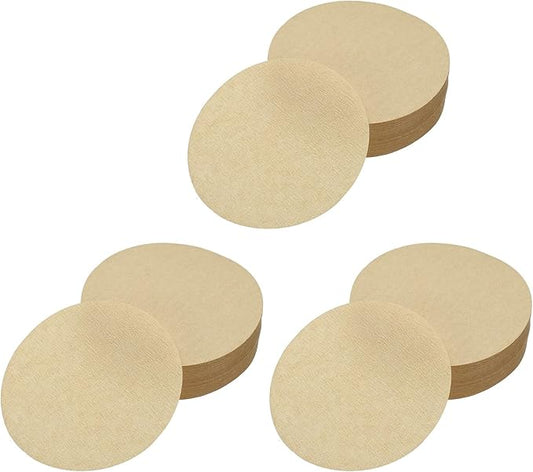 uxcell 300Pcs Coffee Filters,2.52 inch Disposable Round Paper Filter, Suitable with Home Office Use and Drip Coffee Maker, Wood Color