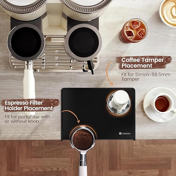 Espresso Tamping Mat Silicone – Non-Slip Coffee Tamper Mat for Espresso Machine & Countertop | Barista Tamping Station Pad, Protective Espresso Mat for Home & Café