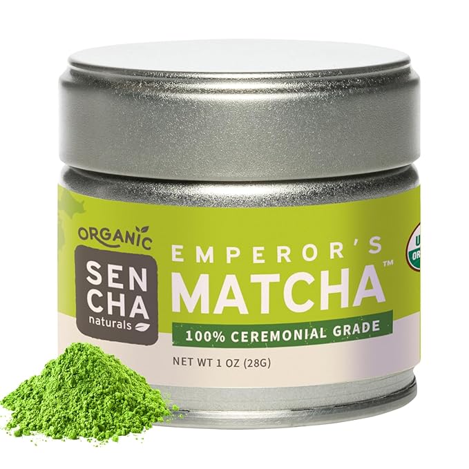 SEN CHA Naturals Organic Matcha Green Tea Powder, Ceremonial Grade, First Harvest Organic Matcha, 1oz Tin (1 Pack)