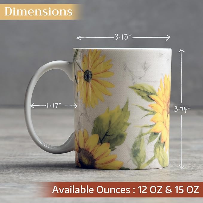 Maison d' Hermine Coffee Mug with Handles Fine Bone China Mugs Pack of Two Tea Cups for Hot Beverages Cappuccino Latte Home Restaurant Office Perfect for Gift (Candice, 12 Ounce)