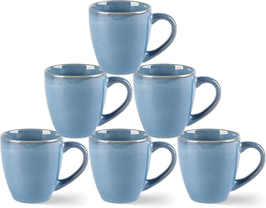 GBHOME Ceramic Coffee Mugs Set of 6, 12oz Stoneware Coffee Mugs Set For Dad Mom Women MEN, Light Weight Coffee Cups for Latte/Tea/Beer/Hot Cocoa, Dishwasher & Microwave Safe