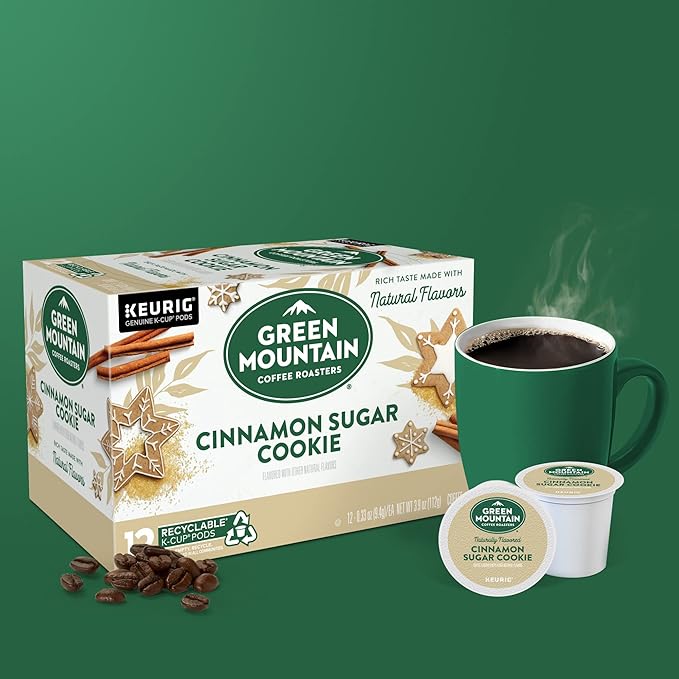 Green Mountain Coffee Roasters light roast Pod Cinnamon Sugar Cookie Coffee, 12 Count