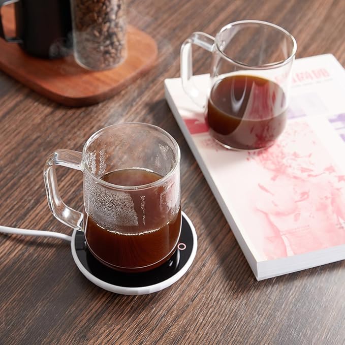 Glass Coffee Mugs, 16 oz Glass Coffee Cups Set of 6, Clear Borosilicate Glass Mugs with Handles for Cappuccino, Tea, Latte, Hot/Cold Beverages, Wine, Americano