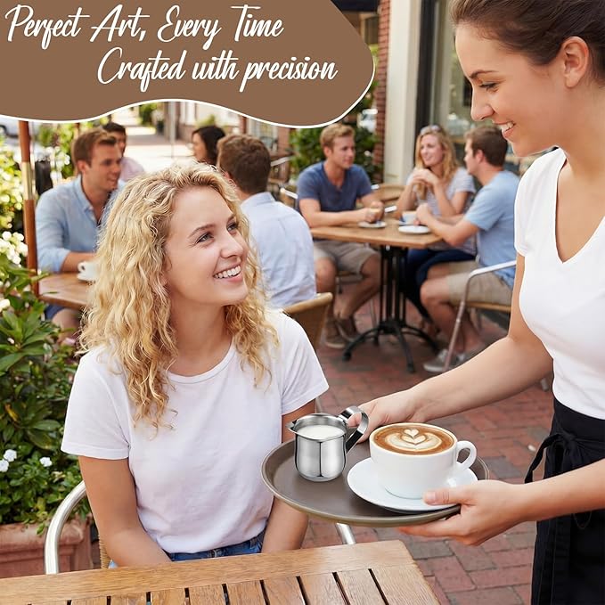 Honeydak Stainless Steel Bell Creamers Pitcher Mini Cup Container Espresso Shot Frothing for Serving Milk Coffee Cream for Restaurant Cafes Home (18 Pcs,2 oz)