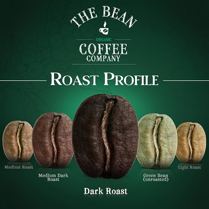 The Bean Organic Coffee Company Il Chicco (Traditional Italian Roast), Dark Roast, Whole Bean Coffee, 16-Ounce Bags (Pack of 2)