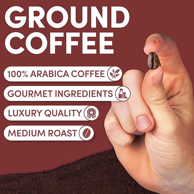 Sarasota Coffee Ground Hazelnut | Medium Roast Gourmet Flavored Coffee Grounds | Low Acid, Mold Free, Specialty Grade, Flavored Bulk Ground Coffee | 5lb (80 oz)
