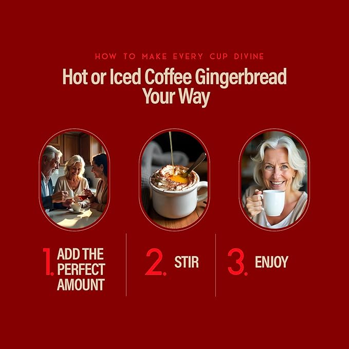 RIO Gingerbread Coffee Syrup, Perfect for Hot or Iced Drinks & Desserts, Spiced & Warming Flavoring Sweetened with Pure Cane Sugar, Barista-Grade Flavor Syrups for Coffee Drinks at Home & Work - 700ml