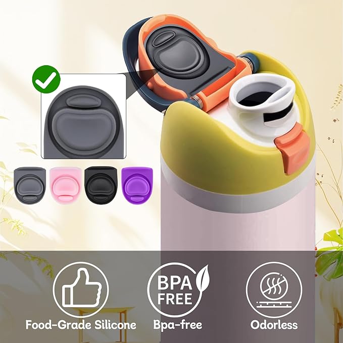 4 Pcs Replacement Stopper Compatible with Owala FreeSip 16oz 32oz,Water Bottle Top Gasket Lid for Owala 16/19/24/32/40oz Seal Mouth Cap Silicone Stopper Parts Insert Accessories(4 Colors 9)