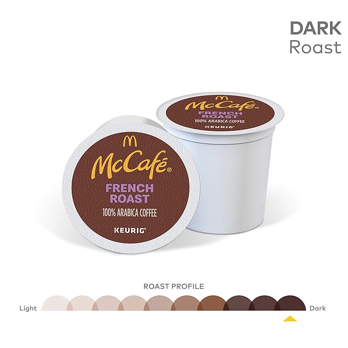 McCafe French Roast, Single Serve Coffee Keurig K-Cup Pods, Dark Roast, 60 Count (6 Packs of 10)