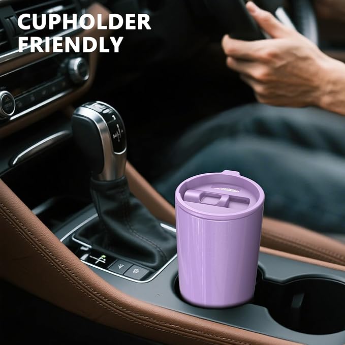 TILUCK 20 oz Tumbler with Lid, Double-Walled Vacuum Insulated Travel Coffee Mug, Durable Stainless Steel Coffee Tumbler (Lavender, 20oz)