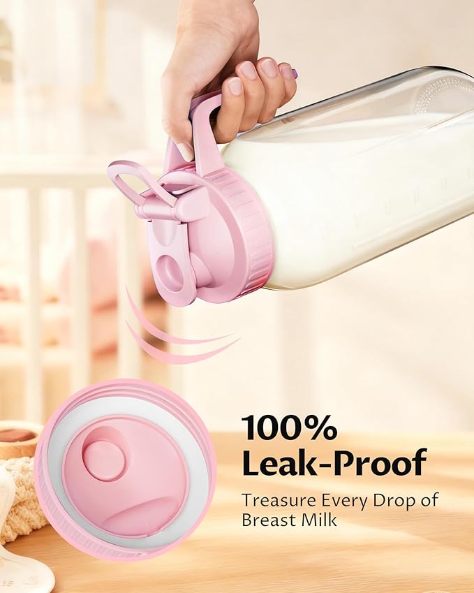 64oz Glass Breast Milk Pitcher with Lid – Leak-Proof & Airtight Formula Breastmilk Pitcher, 1/2 Gallon Storage Container for Breastmilk, Formula, and Milk