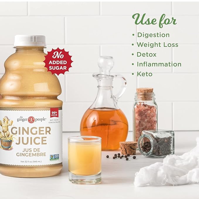 99% Pure Ginger Juice by The Ginger People – Digestive Health, Premium Quality, 32 Fl Oz Bottles (Pack of 12)