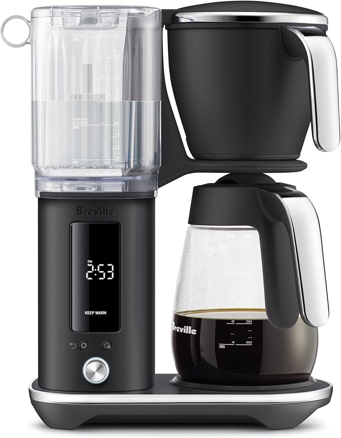 Breville Luxe Drip Coffee Machine BDC415BTR, Black Truffle, Glass Carafe